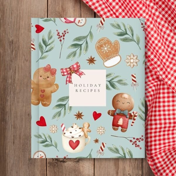 Blank Holiday Recipe Book - Gingerbread & Cocoa