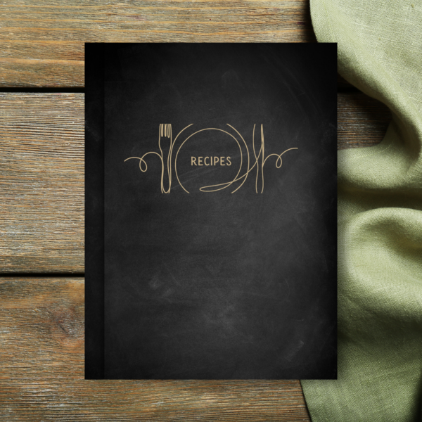 Black & Gold Blank Recipe Book