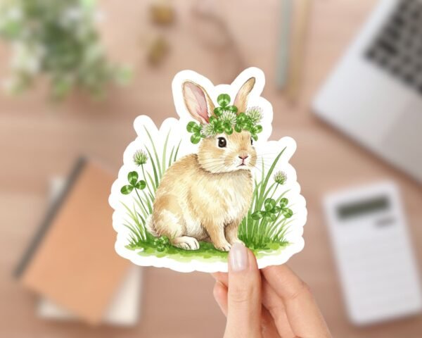 Cute Easter Bunny Sticker for Kindle Readers, Laptops, Journals, and Party Favors