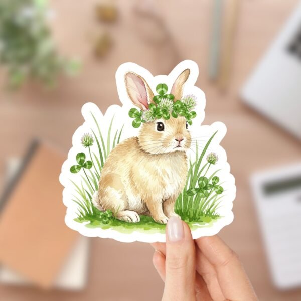 Cute Easter Bunny Sticker for Kindle Readers, Laptops, Journals, and Party Favors