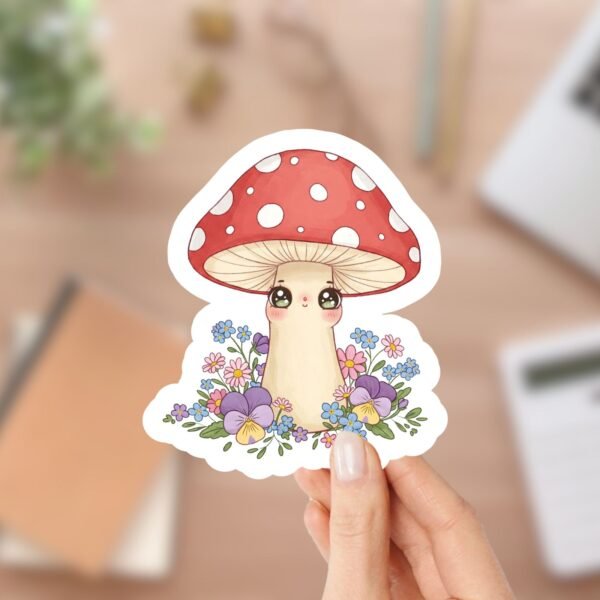 Cute Kawaii Mushroom Sticker for Kindles, Laptops, Journals, etc.