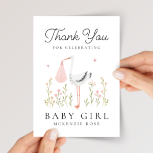 Baby Shower Thank You Card for Newborn Girl Baby Shower Thank You Card for Newborn Girl