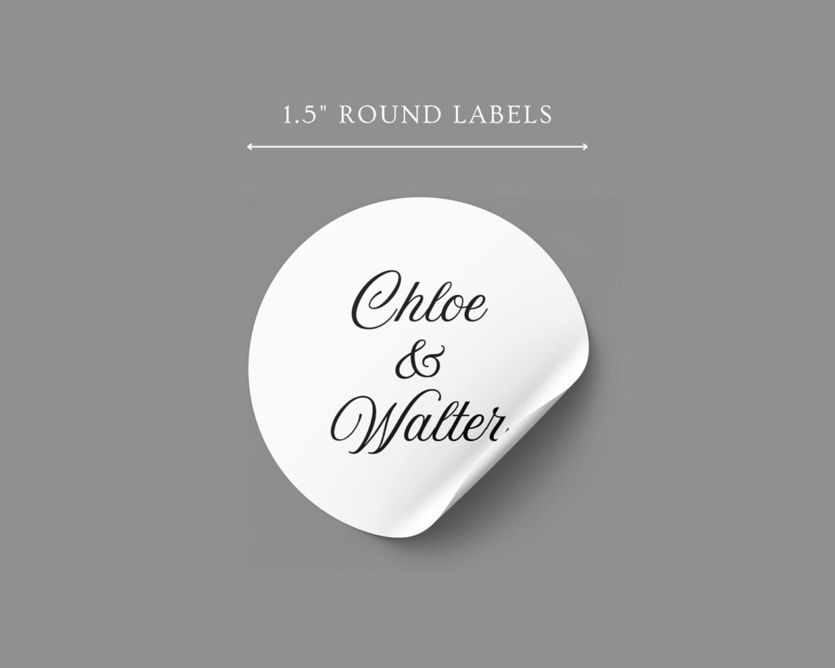 Custom Wedding Labels With Bride and Groom for Invitations and Favors