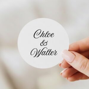 Custom Wedding Labels With Bride and Groom for Invitations and Favors