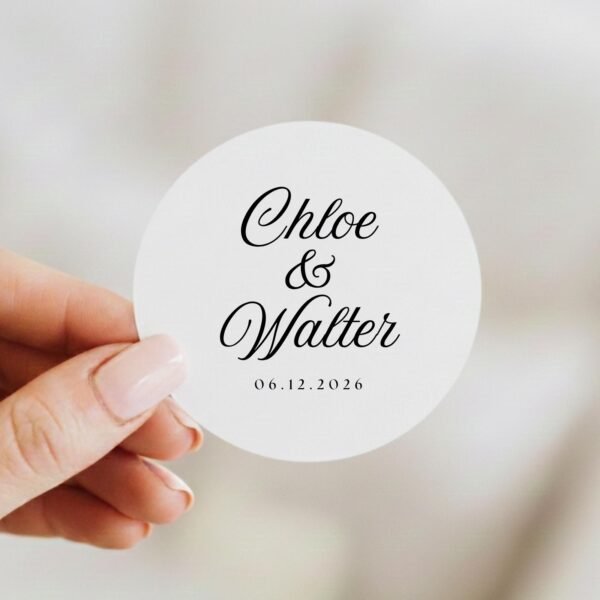 Custom Wedding Labels With Bride and Groom for Invitations and Favors