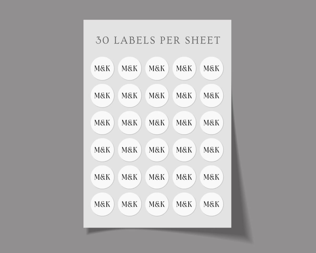 Custom Monogram Wedding Labels for Envelopes and Invitations