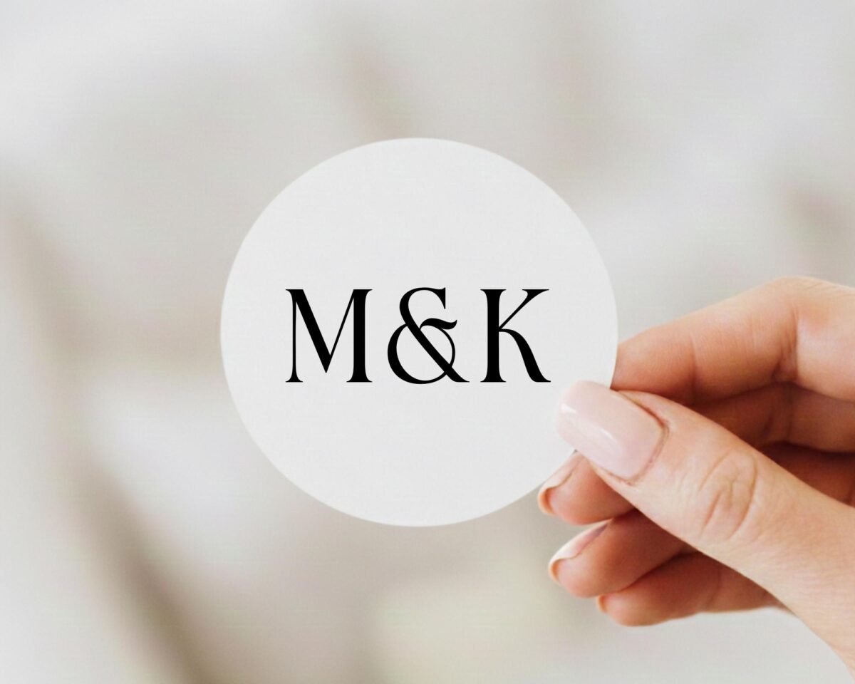 Custom Monogram Wedding Labels for Envelopes and Invitations