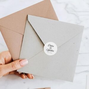 Custom Wedding Labels With Bride and Groom for Invitations and Favors