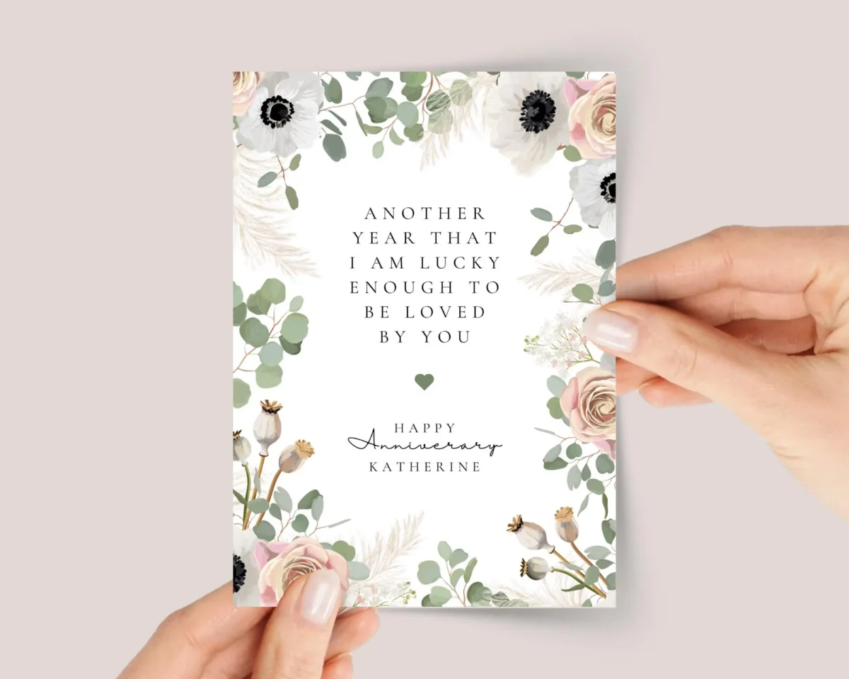Personalized Anniversary Card for Wife/Husband | Another Year Loving You - Image 1 Personalized Anniversary Card for Wife/Husband | Another Year Loving You