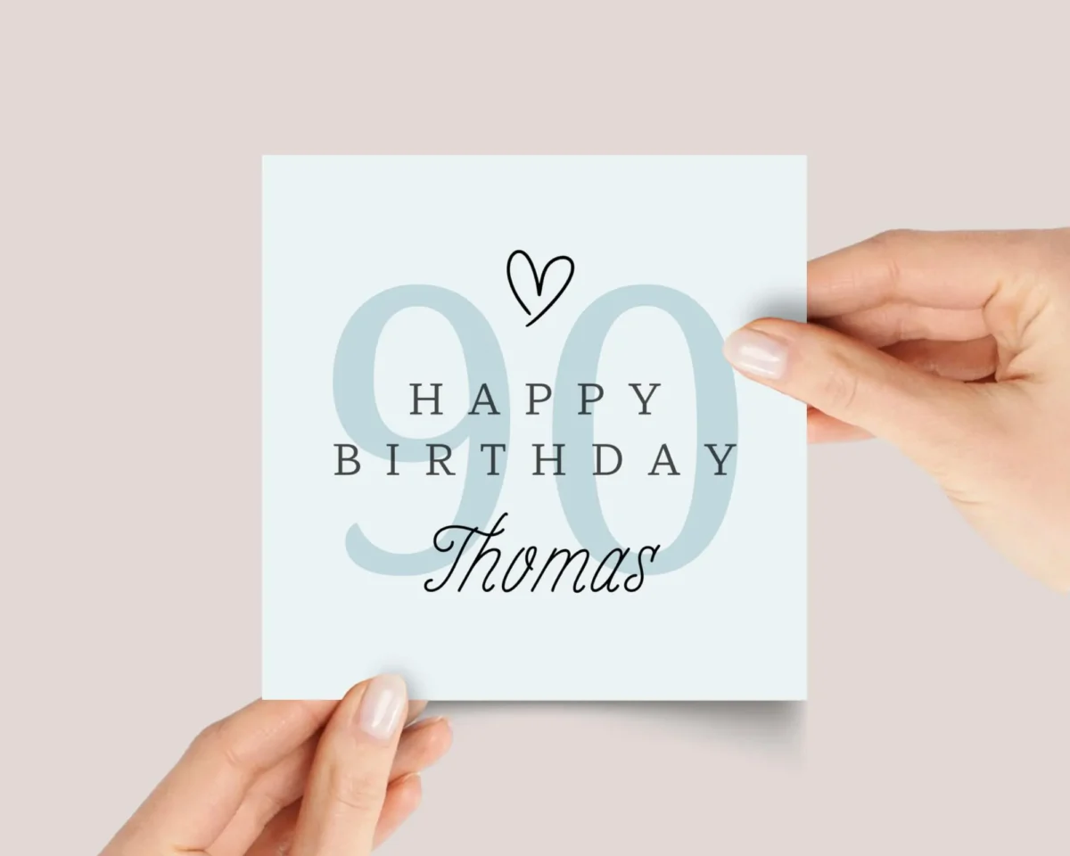 Personalized 90th Birthday Card for Husband/Grandparent Turning 90