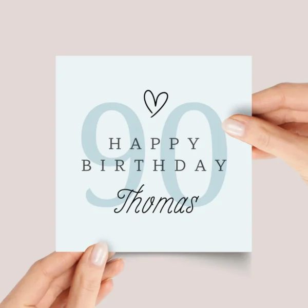 Personalized 90th Birthday Card for Husband/Grandparent Turning 90