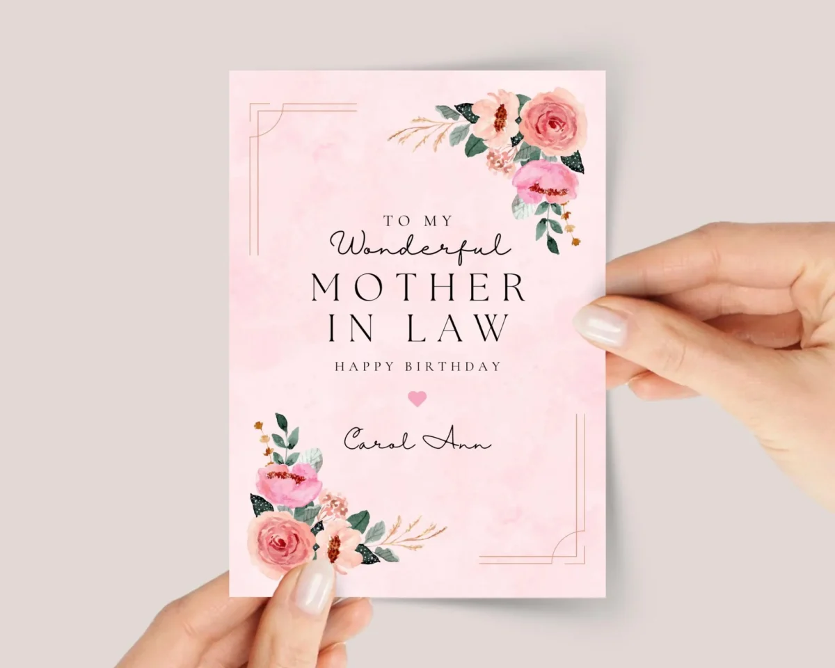 Pink Floral Birthday Card for Mother in Law
