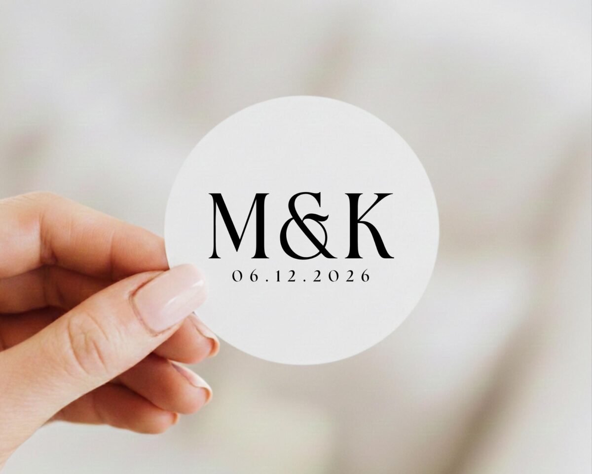 Custom Monogram Wedding Labels for Envelopes and Invitations