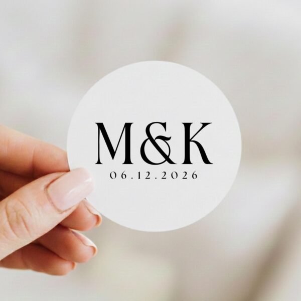 Custom Monogram Wedding Labels for Envelopes and Invitations