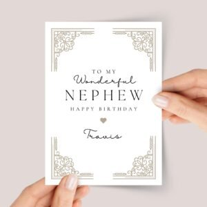 Personalized Birthday Card for Nephew - Image 1 Personalized Birthday Card for Nephew