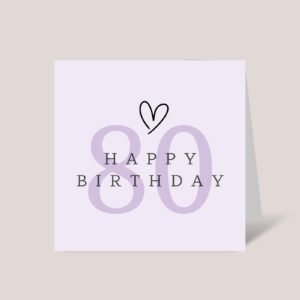 Personalized 80th Birthday Card for Wife, Daughter, Grandma Turning 80