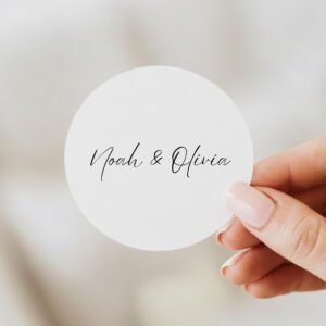 Custom Wedding Invitation Labels for Envelopes with Date and Names of Bride/Groom
