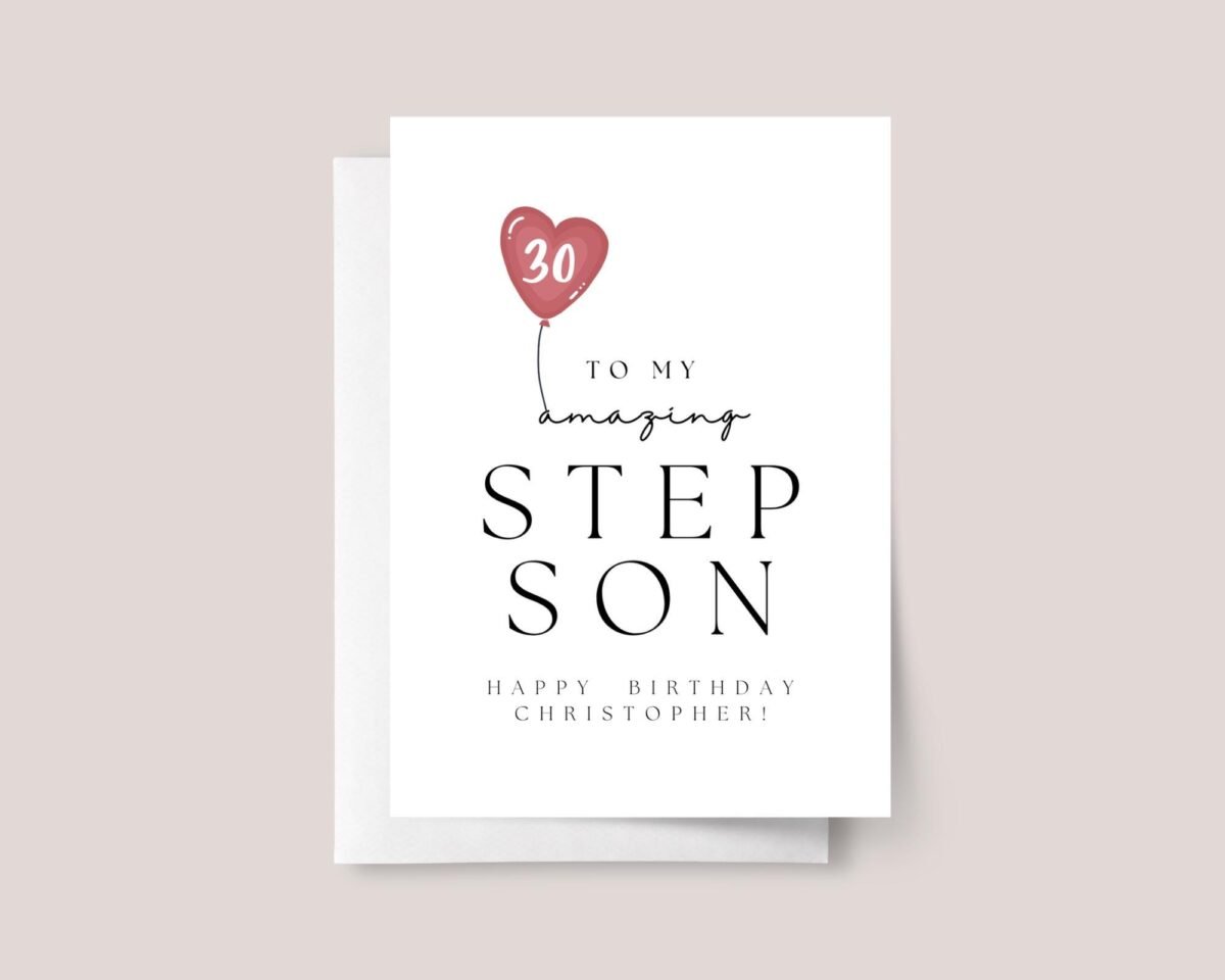 Personalized 30th Birthday Card for Son/Step Son