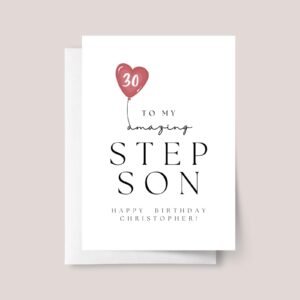Personalized 30th Birthday Card for Son/Step Son