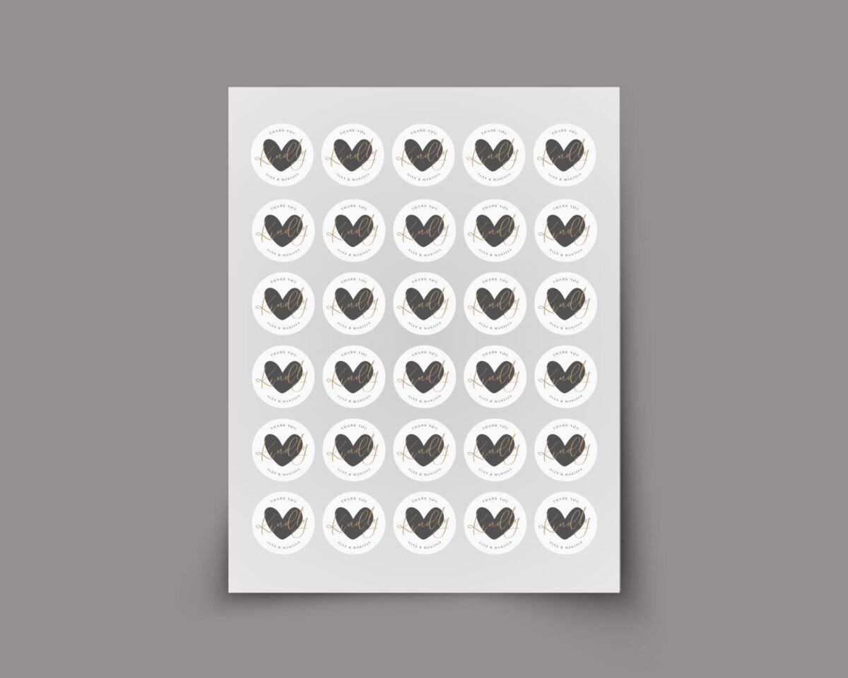 Custom Wedding Thank You Labels for Envelopes with Bride and Groom Names