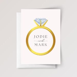 Personalized Wedding Card for Bride and Groom with Ring