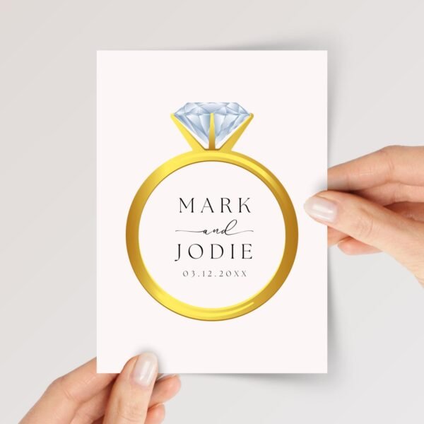 Custom Wedding Card for Bride and Groom with Ring - Image 1 Custom Wedding Card for Bride and Groom with Ring