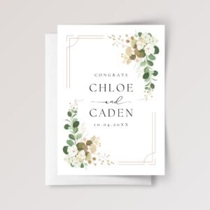 Custom Wedding Card for Couple, Son and Daughter in Law | Eucalyptus Florals