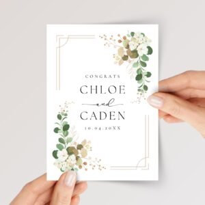 Custom Wedding Card for Couple, Son and Daughter in Law | Eucalyptus Florals