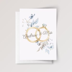 Custom Wedding Card for Couple, Son and Daughter in Law | Floral Rings