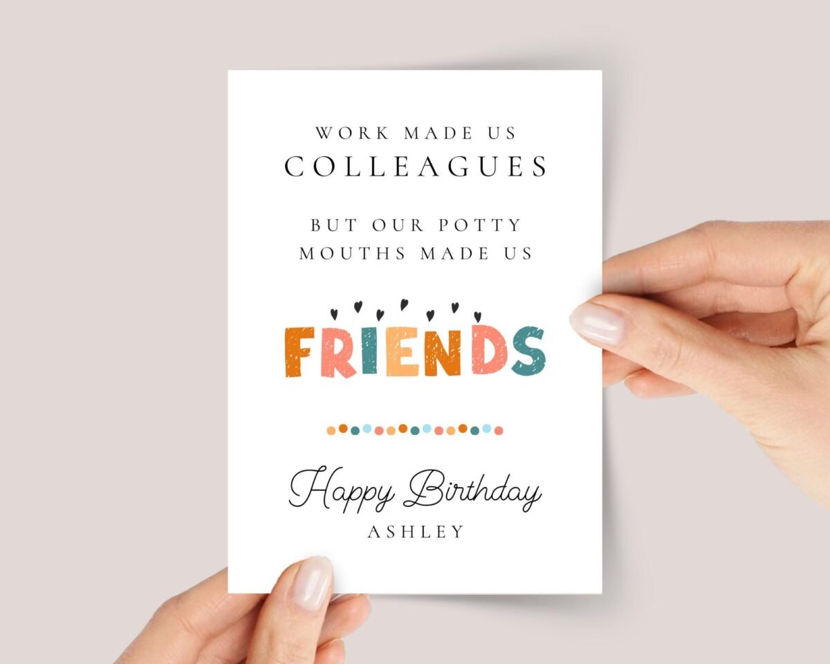 Funny Birthday Card for Colleagues, Coworkers, and Work Friends | Potty Mouth