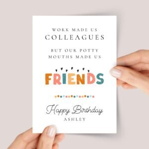 Funny Birthday Card for Colleagues, Coworkers, and Work Friends | Potty Mouth