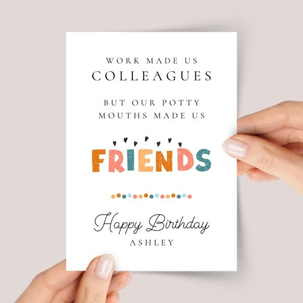 Funny Birthday Card for Colleagues, Coworkers, and Work Friends | Potty Mouth