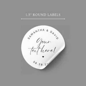 Custom Wedding Invitation Labels for Envelopes with Date and Text