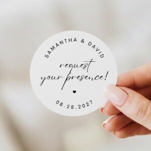 Custom Wedding Invitation Labels for Envelopes with Date and Text