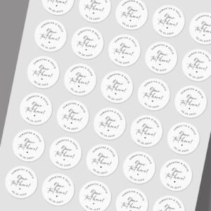 Custom Wedding Invitation Labels for Envelopes with Date and Text