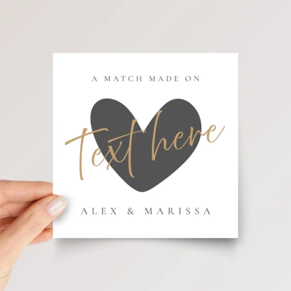 Personalized Dating App Anniversary Card for Couple, Gift for Boyfriend/Girlfriend, Husband/Wife