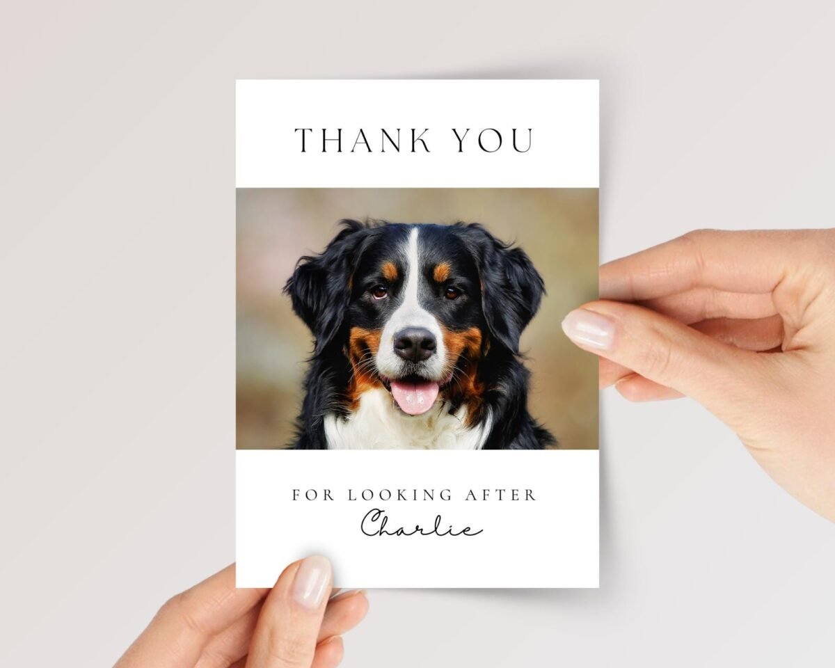 Pet Photo Thank You Card for Veterinarian, Pet Sitter, Dog Watcher