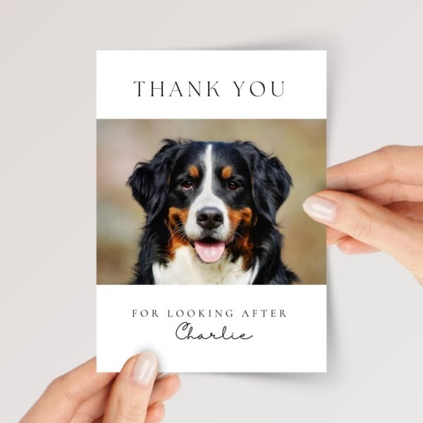 Pet Photo Thank You Card for Veterinarian, Pet Sitter, Dog Watcher