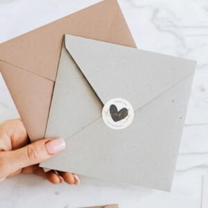 Custom Wedding Thank You Labels for Envelopes with Bride and Groom Names