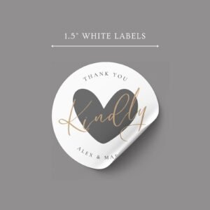 Custom Wedding Thank You Labels for Envelopes with Bride and Groom Names