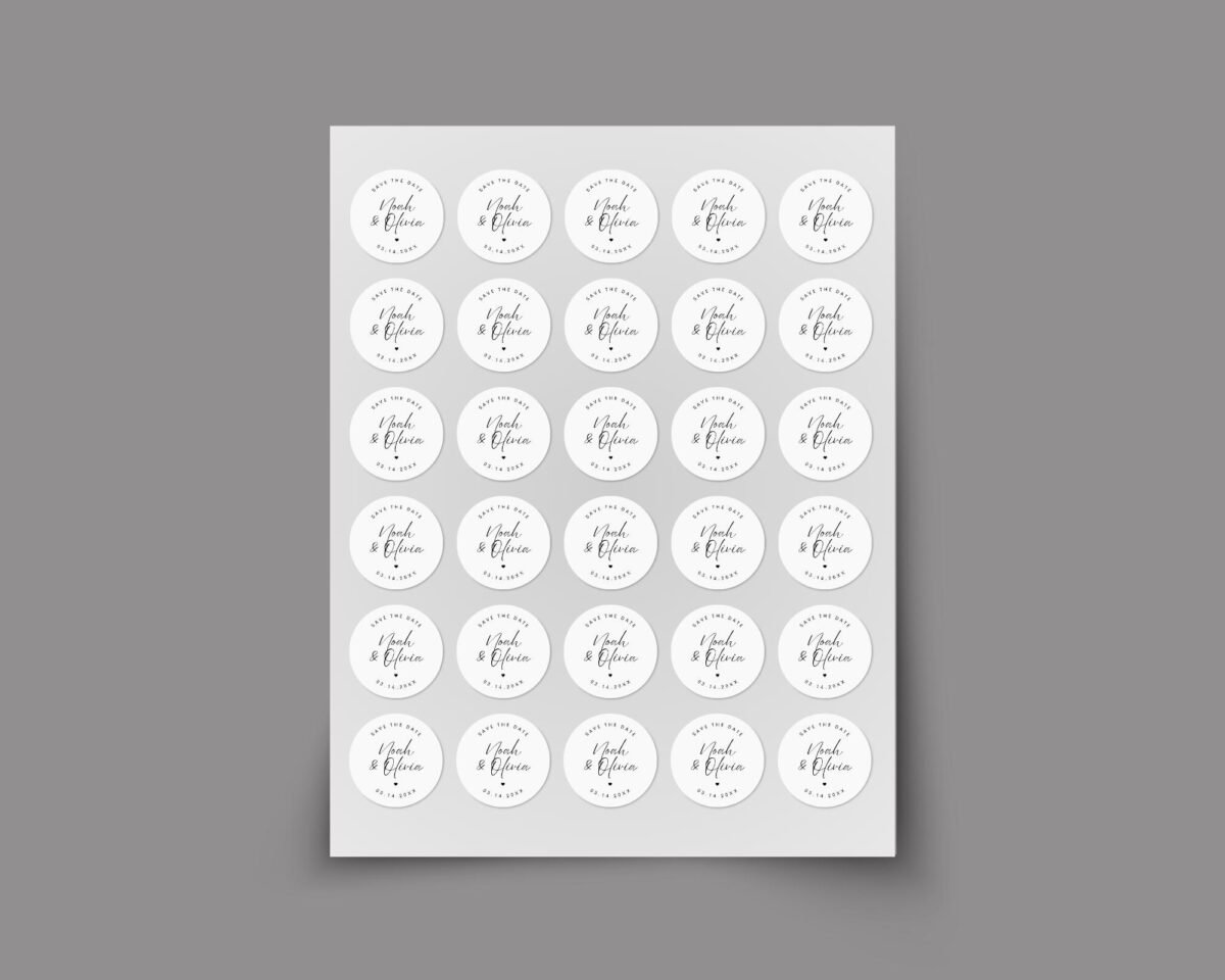 Custom Save the Date Labels for Wedding Invitation Envelopes