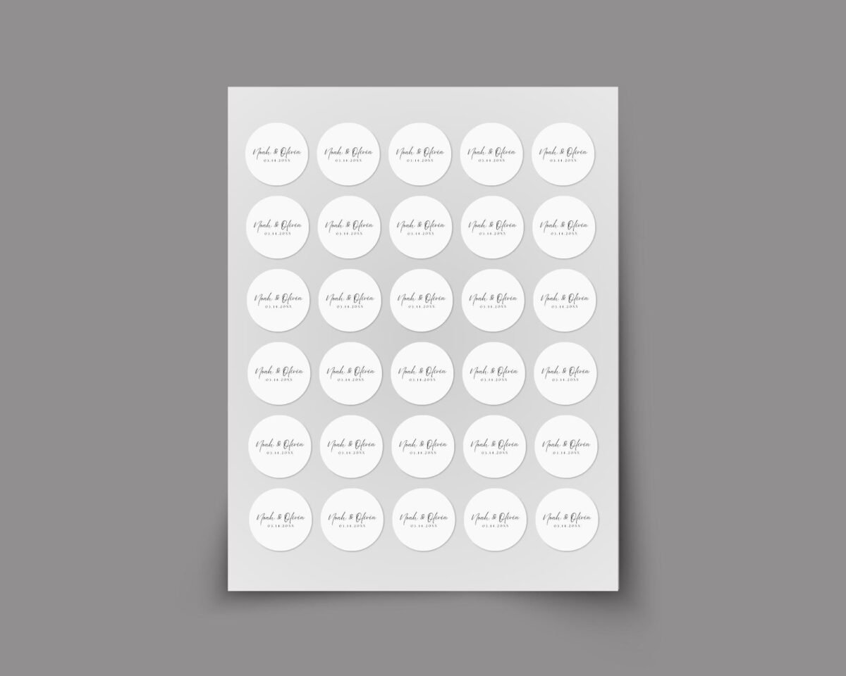 Custom Wedding Invitation Labels for Envelopes with Date and Names of Bride/Groom