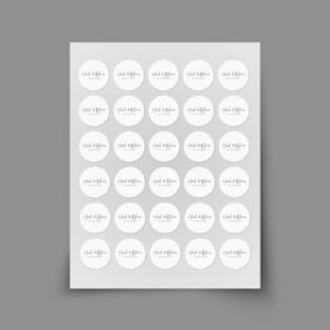 Custom Wedding Invitation Labels for Envelopes with Date and Names of Bride/Groom