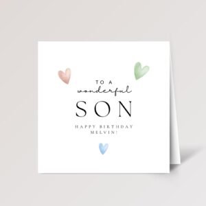 Personalized Birthday Card for Son With Hearts - Image 4 Personalized Birthday Card for Son With Hearts