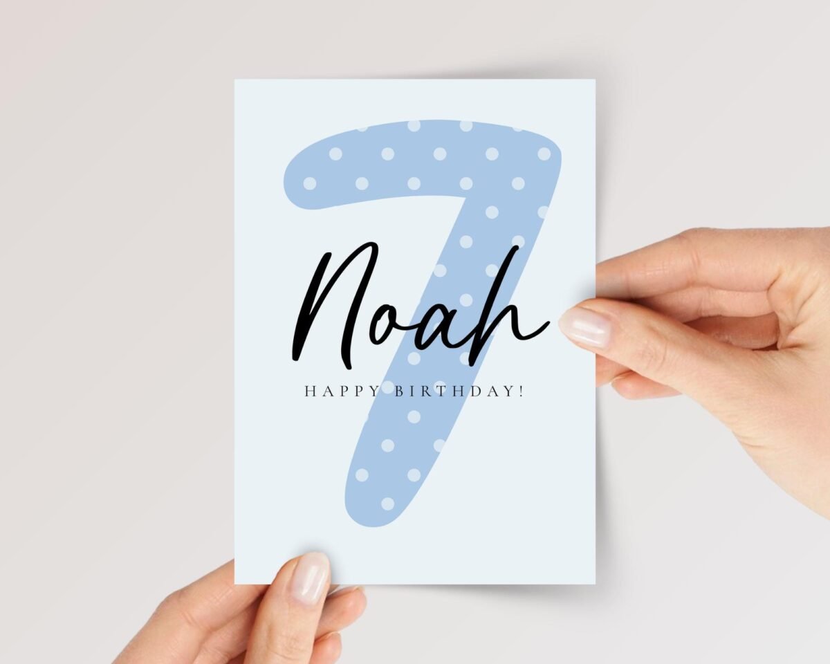 7th Birthday Card for Boy/Girl Turning Seven - Image 1 7th Birthday Card for Boy/Girl Turning Seven