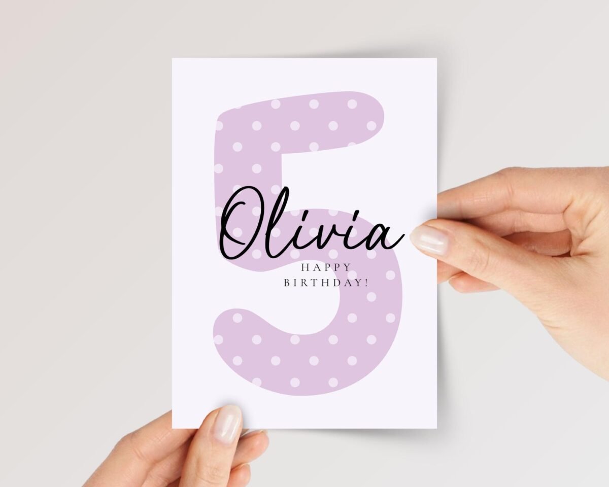 5th Birthday Card for Girl/Boy Turning Five