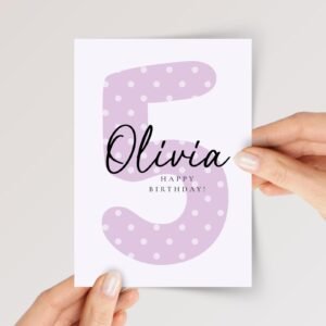 5th Birthday Card for Girl/Boy Turning Five