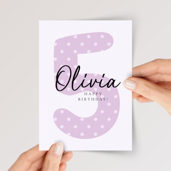 5th Birthday Card for Girl/Boy Turning Five