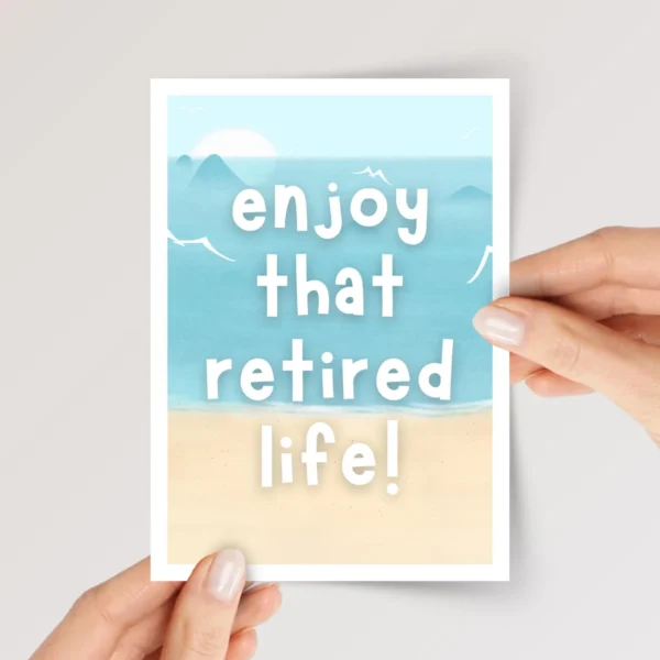 Retirement Card for Husband/Wife, Friend, Boss | Beach Life - Image 1 Retirement Card for Husband/Wife, Friend, Boss | Beach Life