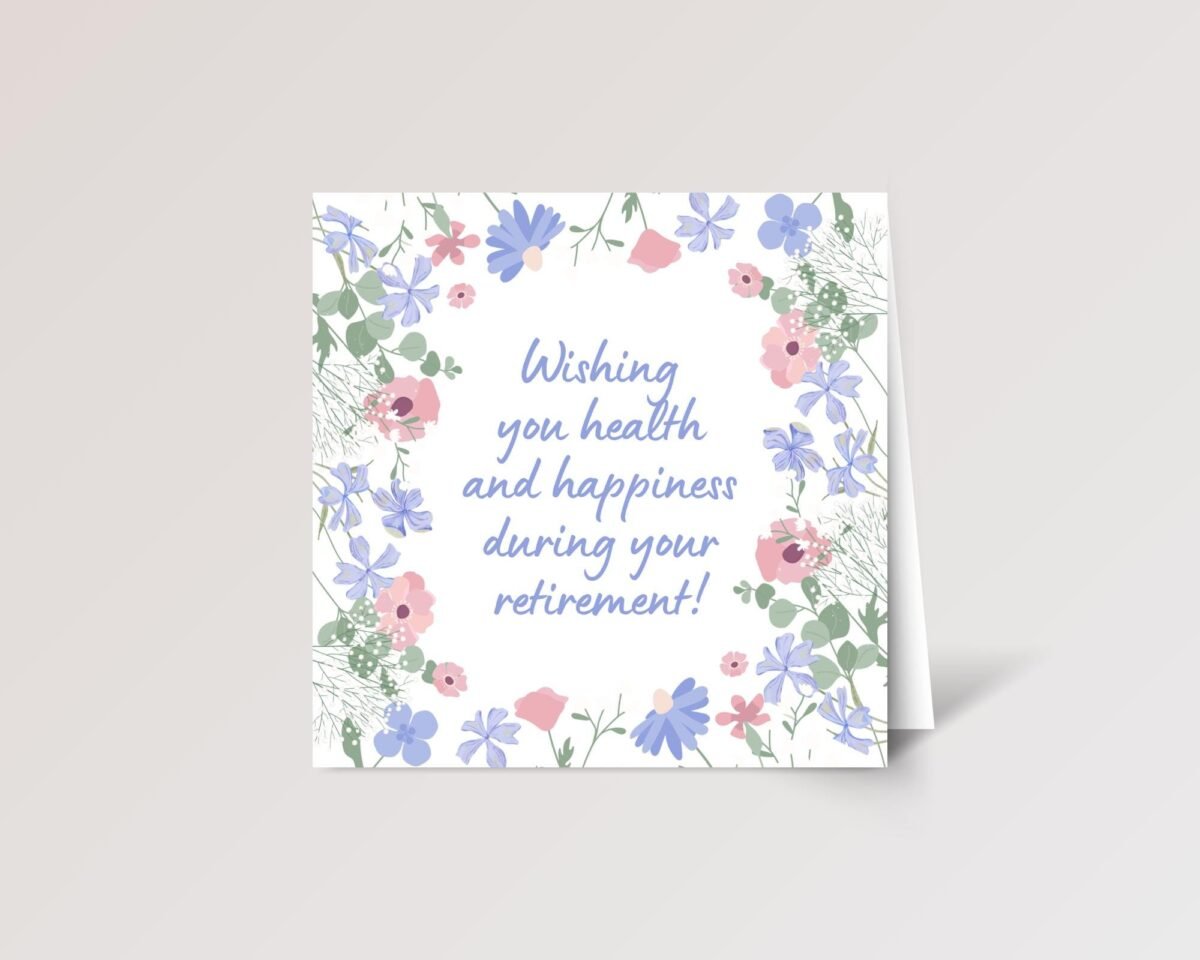 Floral Retirement Card for Wife, Mom, Friend, Boss
